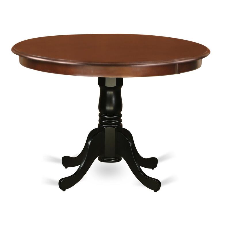 East West Furniture Dining Table Mahogany & Black