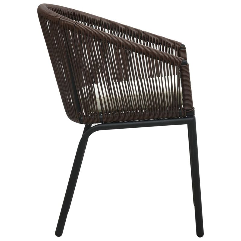 vidaXL Garden Chairs 2 pcs Brown PVC Rattan
