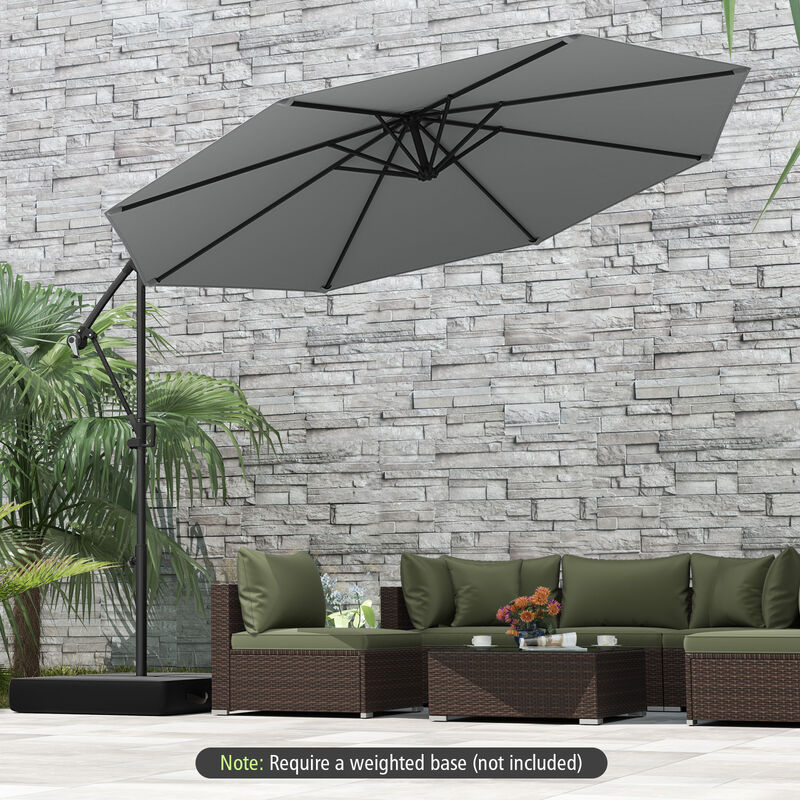 Offset Hanging Patio Umbrella with Base &ndash; Infinite Tilt Cantilever Design