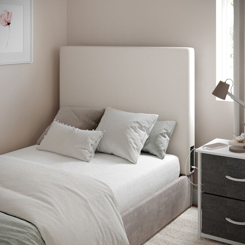 Flash Furniture Upholstered Twin Headboard with Two Power Outlets, USB Port image number 1