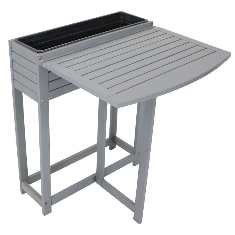 Acacia Wood Folding Table with Planter Box