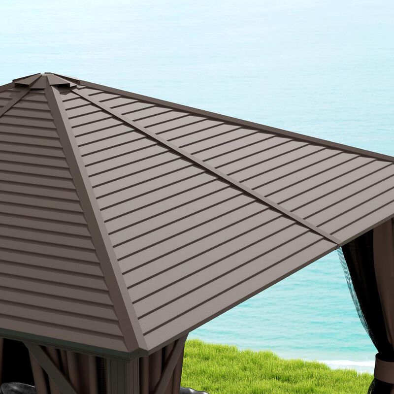 Hivvago 10x10 Permanent Hardtop Gazebo Aluminum Frame image number 7