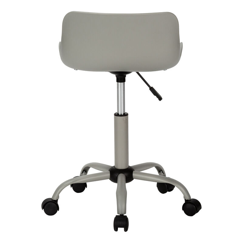Monarch Specialties I 7465 Office Chair, Adjustable Height, Swivel, Ergonomic, Computer Desk, Work, Juvenile, Metal, Pu Leather Look, Grey, Contemporary, Modern