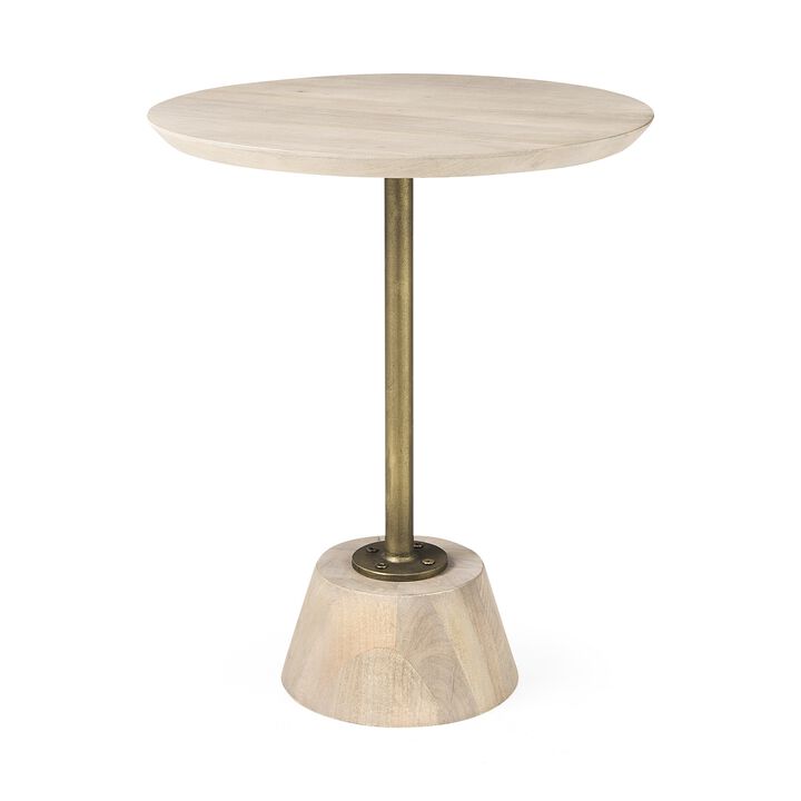 Solid Wood Round Accent Table with Durable Frame for Modern Interiors