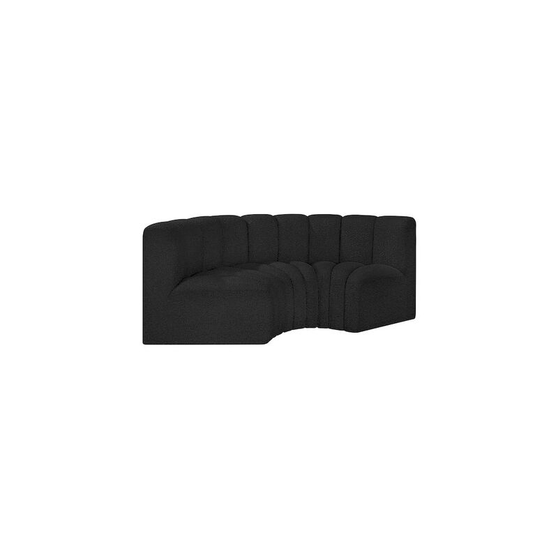 Meridian Furniture Arc Black Boucle Fabric Modular Sofa
