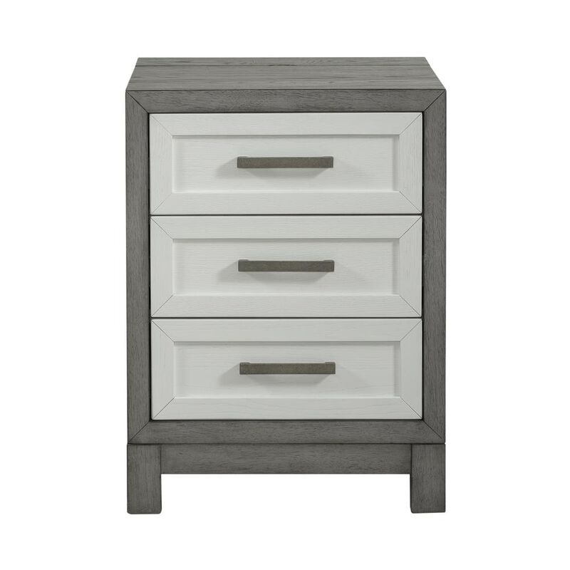 Liberty Furniture 3 Drawer Chairside Table Contemporary White in Two-Tone Shell White image number 2