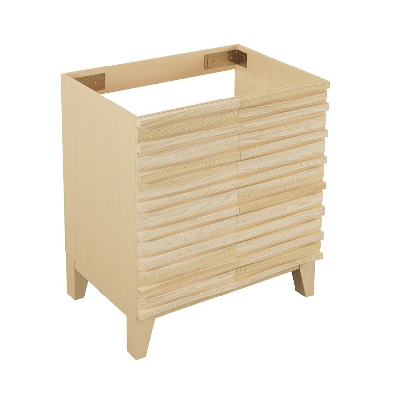 Cascade 30" Freestanding Bathroom Vanity Cabinet without Top in Natural Oak image number 2