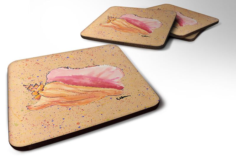 Caroline's Treasures 8522FC Shells Foam Coasters (Set of 4), 3.5 H x 3.5 W, Multicolor