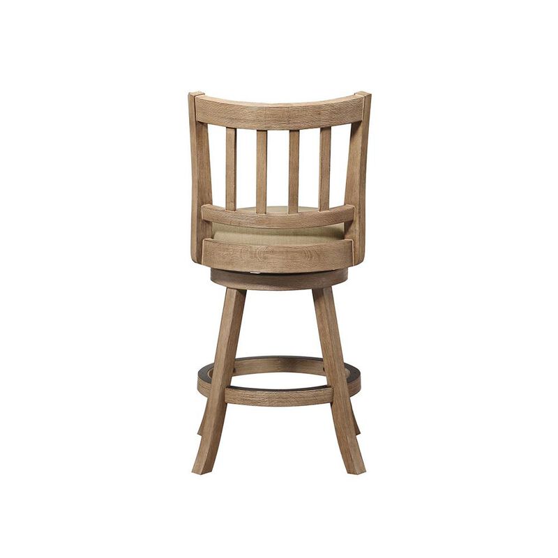Boraam Sheldon Swivel Counter Stool 24 - Driftwood Wire-Brush & Oatmeal