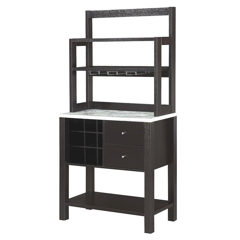 Convience Concept, Inc. Newport 2 Drawer Serving Bar with Wine Rack and Shelves