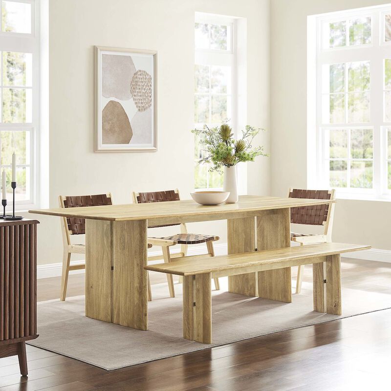 Amistad 86" Wood Dining Table and Bench Set image number 4