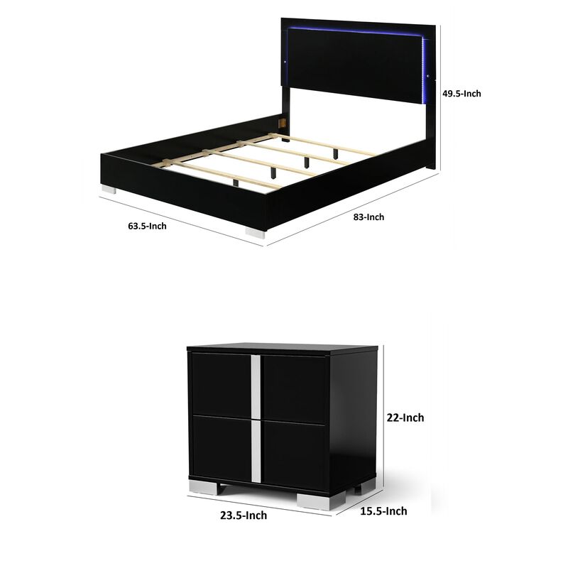Bedroom Set, Wood, 2 Piece Set with Nightstand image number 7
