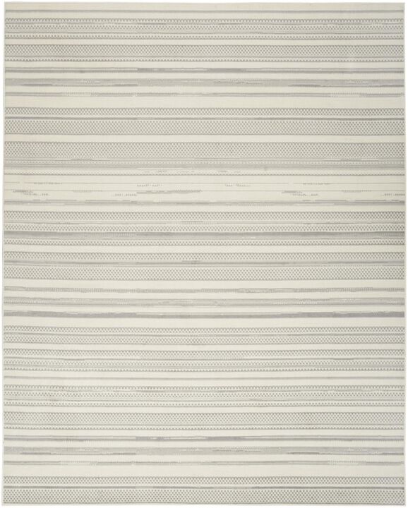 HomeRoots Striped Power Loom Distressed Area Rug