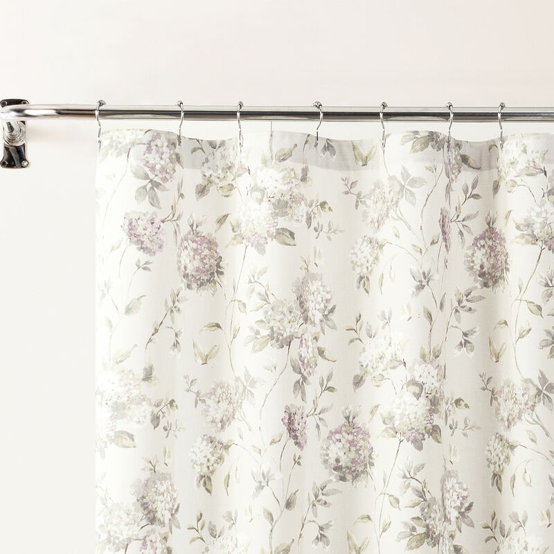 Ellis Curtain 48% Cotton 52% Polyester Traditional Hydrangea Pattern Abigail Shower Curtain 72" x 72" Lilac