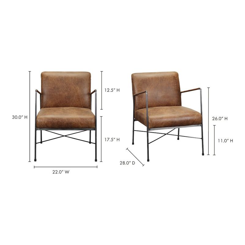 Belen Kox Dagwood Leather Arm Chair (Brown), Belen Kox