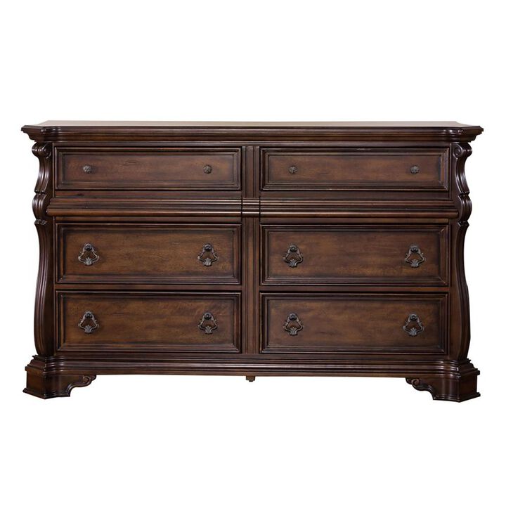 Liberty Furniture Arbor Place 8 Drawer Double Dresser in Brownstone