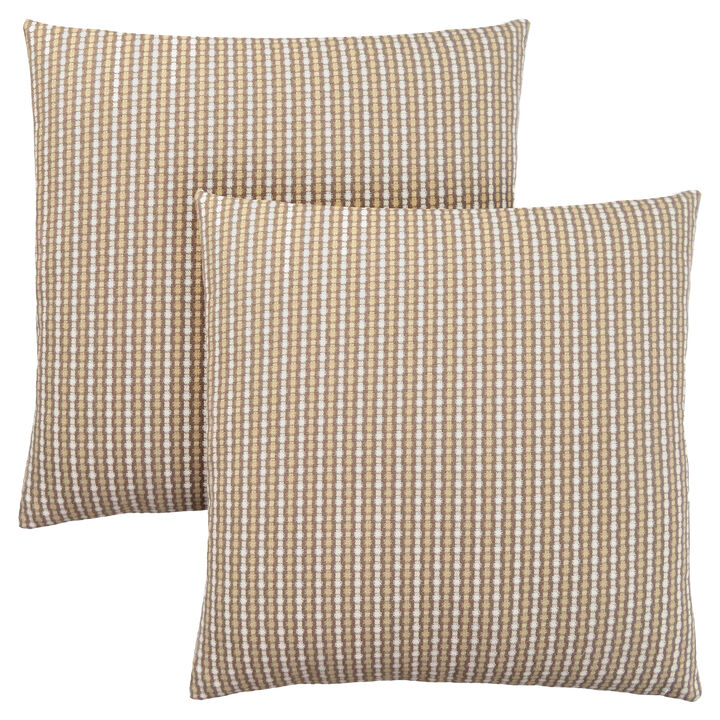 Monarch Specialties I 9229 Pillows, Set Of 2, 18 X 18 Square, Insert Included, Decorative Throw, Accent, Sofa, Couch, Bedroom, Polyester, Hypoallergenic, Brown, Modern