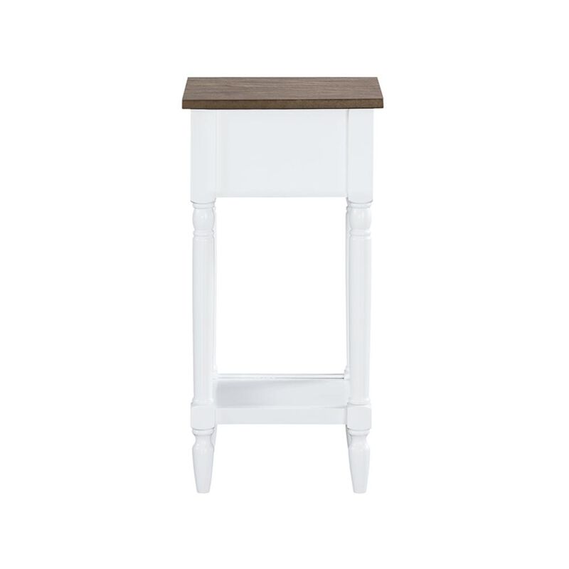 Convience Concept, Inc. French Country Khloe 1 Drawer Accent Table with Shelf Driftwood/White