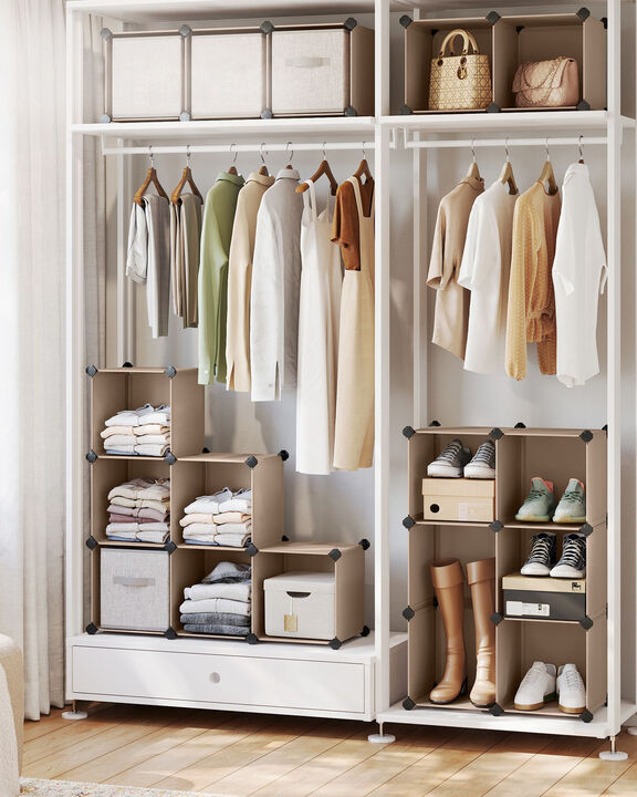 Space-Saving 16-Cube Plastic Shoe Rack &ndash; Shoe Storage Organizer