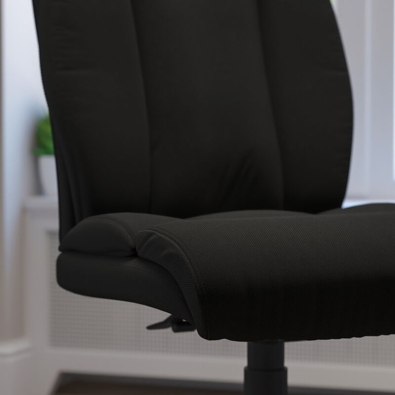 HERCULES Series Big & Tall 400 lb. Rated Black Fabric Executive Ergonomic Office Chair and Chrome Base image number 4