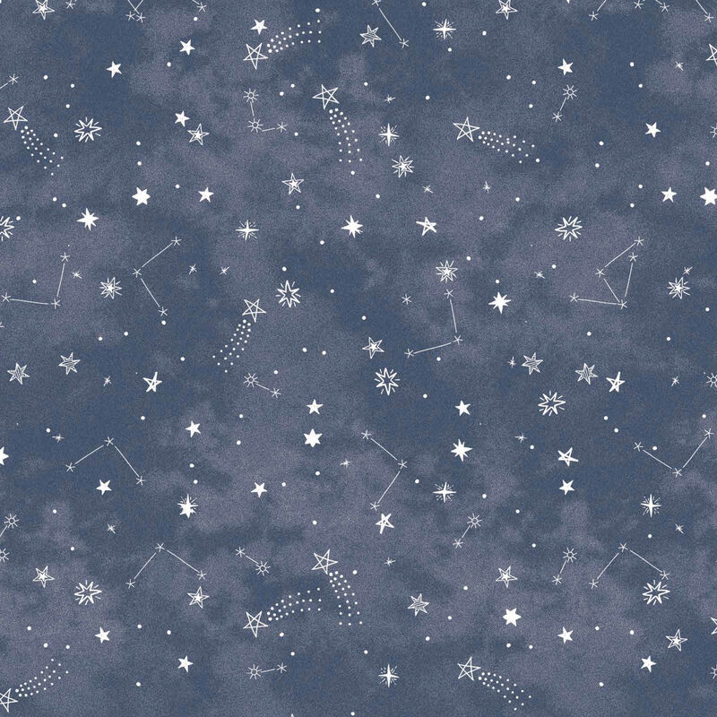 Lambs & Ivy Sky Rocket Blue Stars/Galaxy/Space 100% Cotton Fitted Crib Sheet