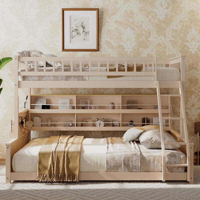 Merax Wooden Convertible Bunk Bed Series  LED RGB Light image number 2