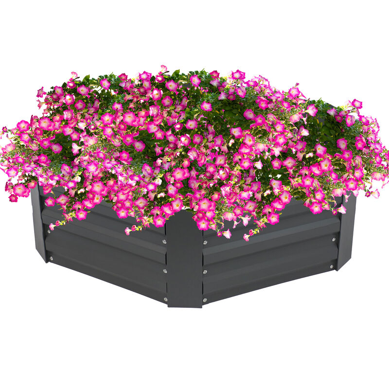Galvanized Steel Hexagon-Shaped Raised Planter Bed
