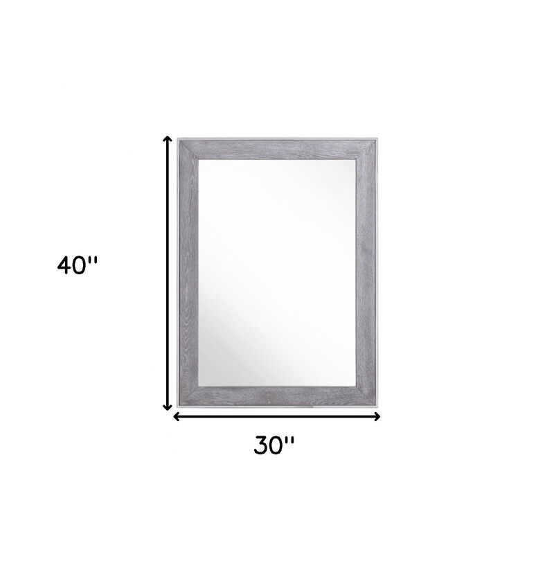 HomeRoots 40" Gray and Silver Wood and Metal Framed Accent Mirror image number 5