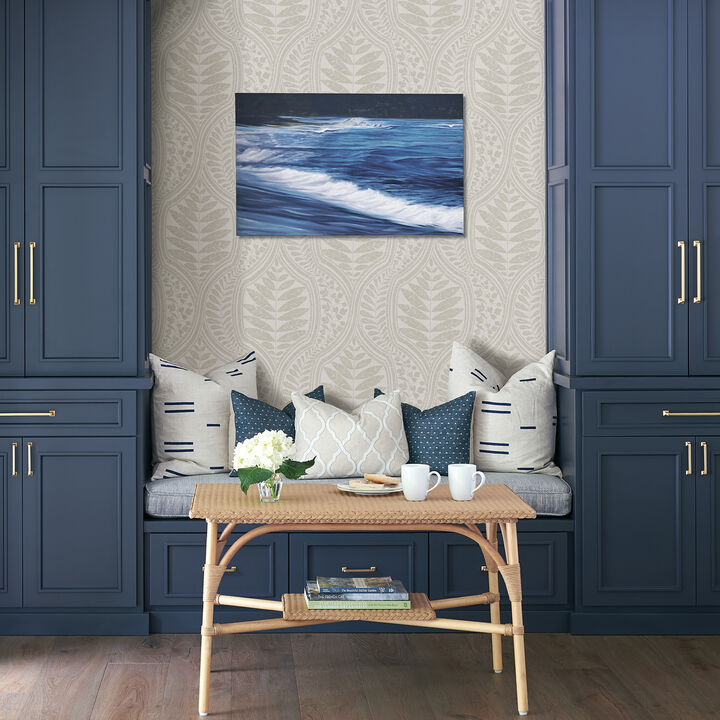 Juno Beige Ogee Wallpaper