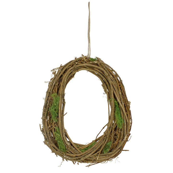 Natural Grapevine and Twig Spring Wreath with Moss -11.5"