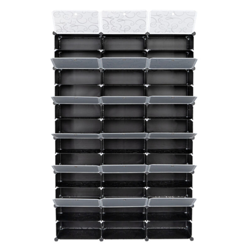12-Tier Portable Shoe Rack Organizer, 72 Pair Storage Cabinet with 36 Grids for Heels, Boots, Slippers