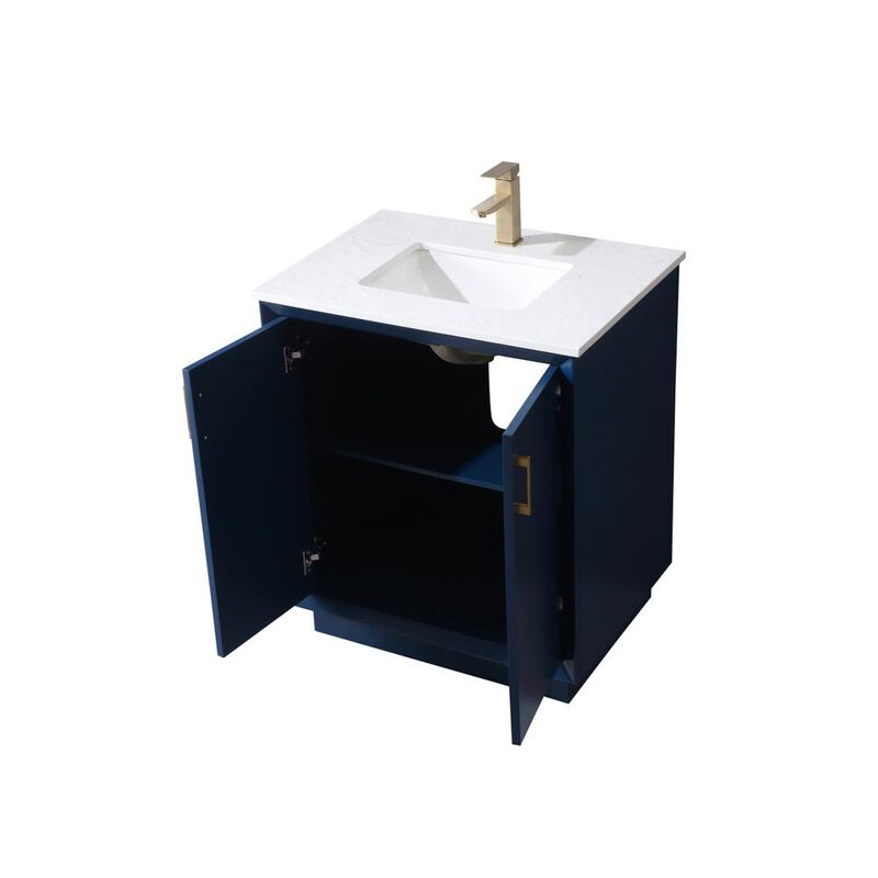 Elegant Kitchen and Bath 30 Inch SIngle Bathroom Vanity In Blue