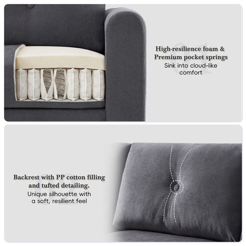 Merax Curved Modular Sectional Sofa with Customizable Layout, High-Resilience Foam & Pocket Spring Seats image number 4