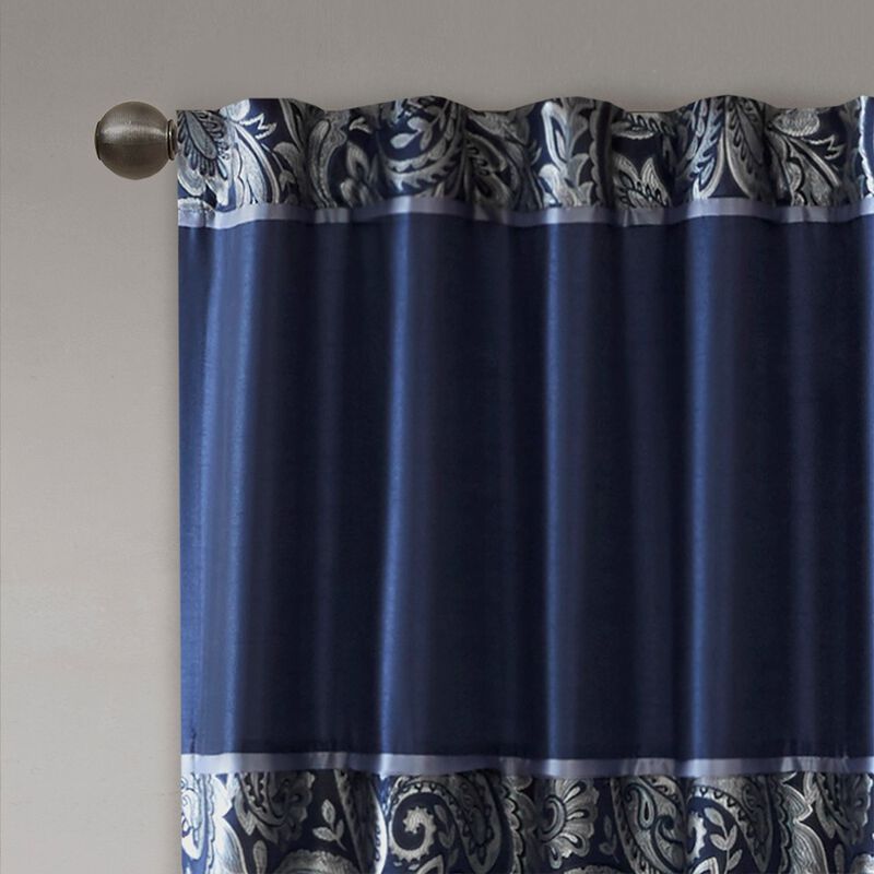 Gracie Mills Thornton Jacquard Curtain Panel Pair - 50x108" image number 1