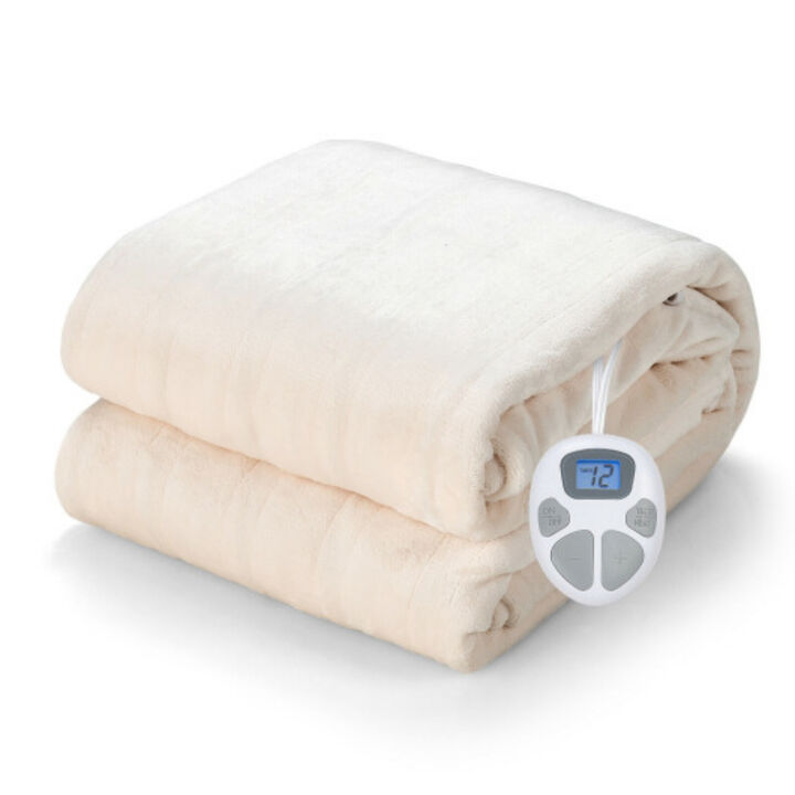 62" x 84" Flannel Heated Electric Blanket with 10 Heating Levels