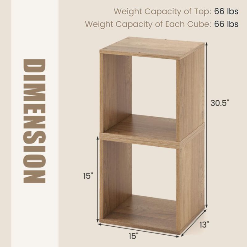 Hivvago 2 Cubes Stackable Bookcase for Living Room and Study