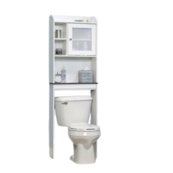 Hivvago White Space Saving Over Toilet Bathroom Cabinet with 2 Adjustable Shelves