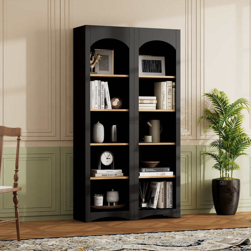 Merax Farmhouse 5 Tier Bookshelf Bookcase Storage Cabinet