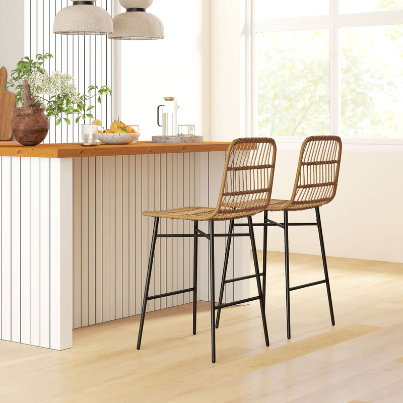 Height Adjustable Bar Stools Set of 2, Swivel Seat, Comfortable Footrest, Stylish Seating for Home or Bar