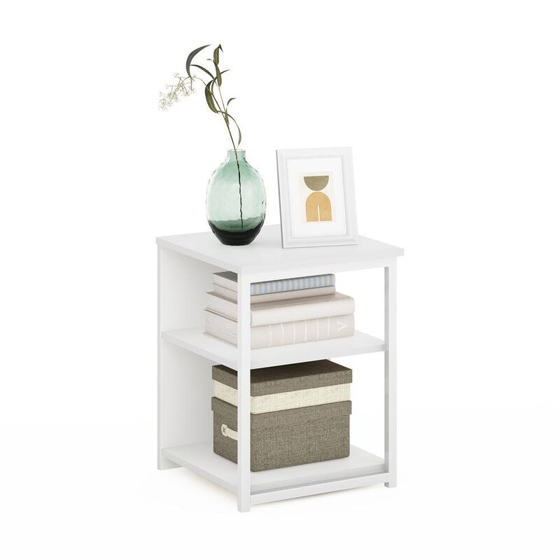 Furinno Camnus Modern Living End Table, Solid White
