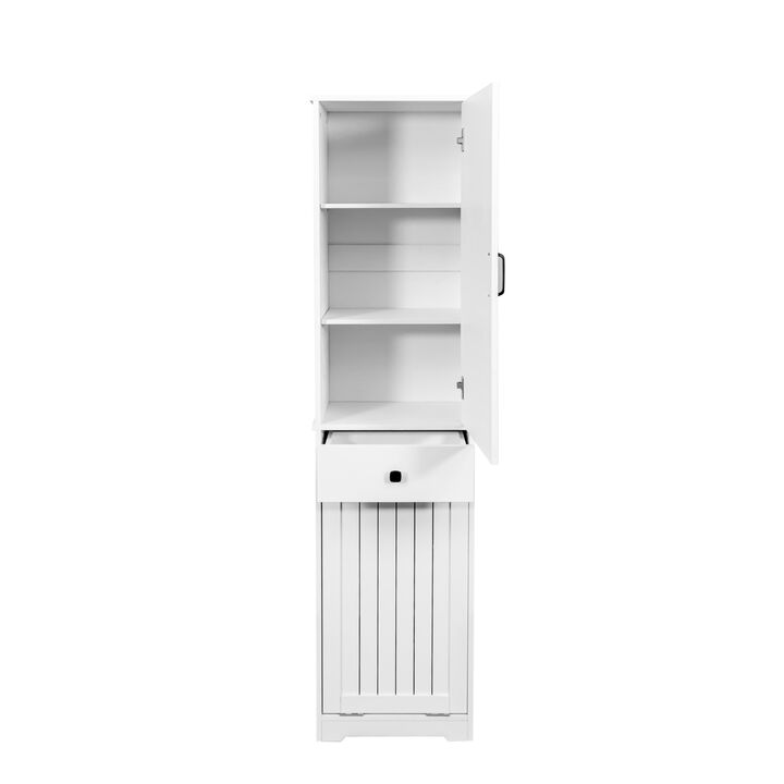 ELEMENT ACE Functional Laundry Cabinet with Storage Drawer and Removable Basket for Organized Laundry Room Storage Solutions