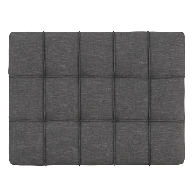 Mariah 34 inch Wide Contemporary Rectangle Coffee Table Storage Ottoman in Slate Grey  Polyester Linen, Assembled image number 5