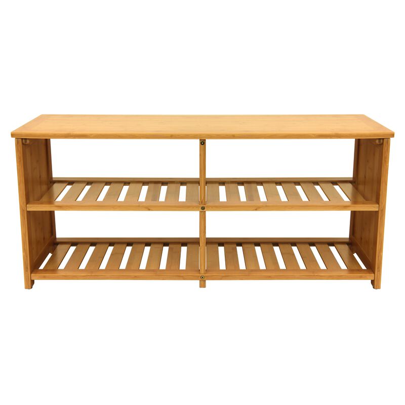 Oceanstar 10-Pair Bamboo Entryway Storage Bench.