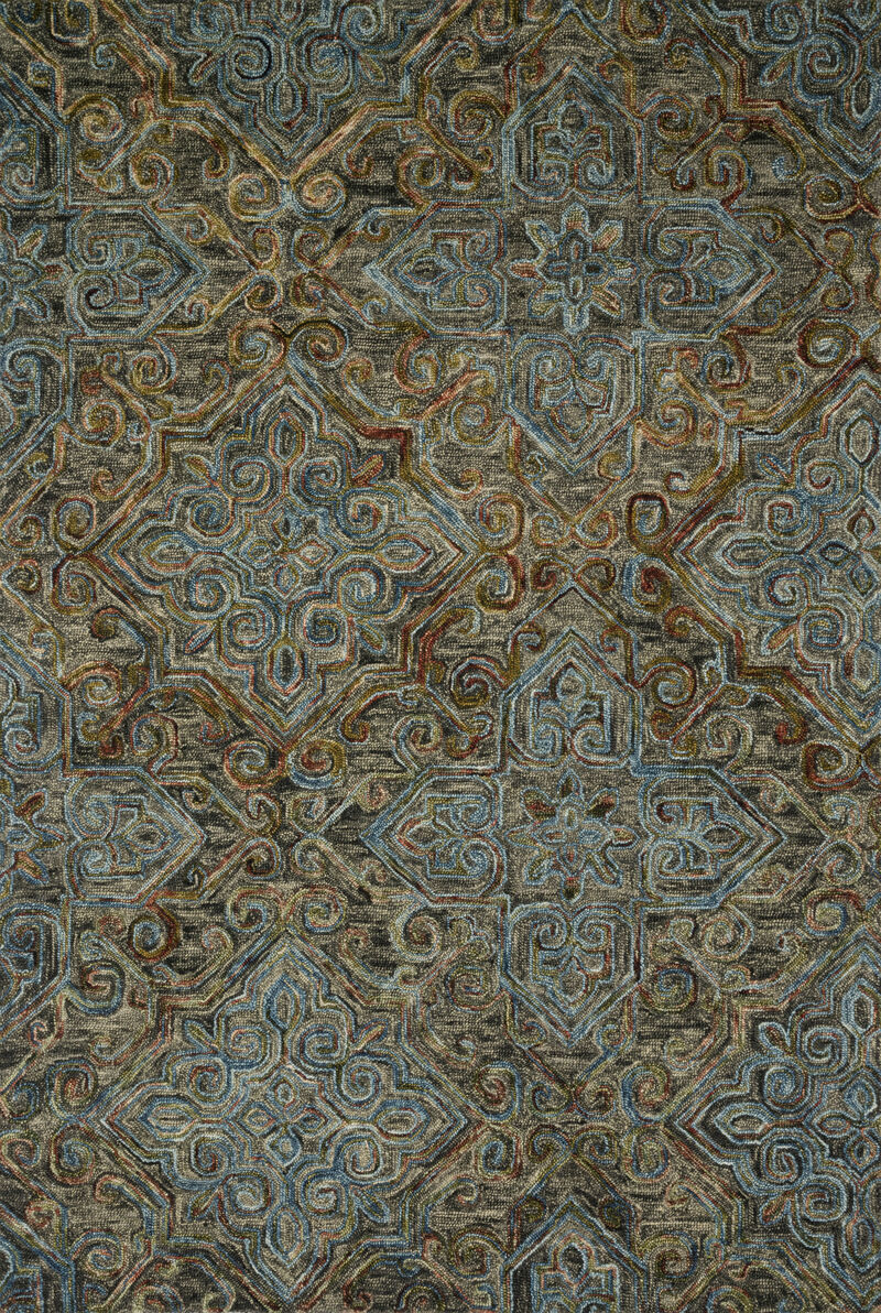 Victoria VK21 Charcoal/Multi 3'6" x 5'6" Rug