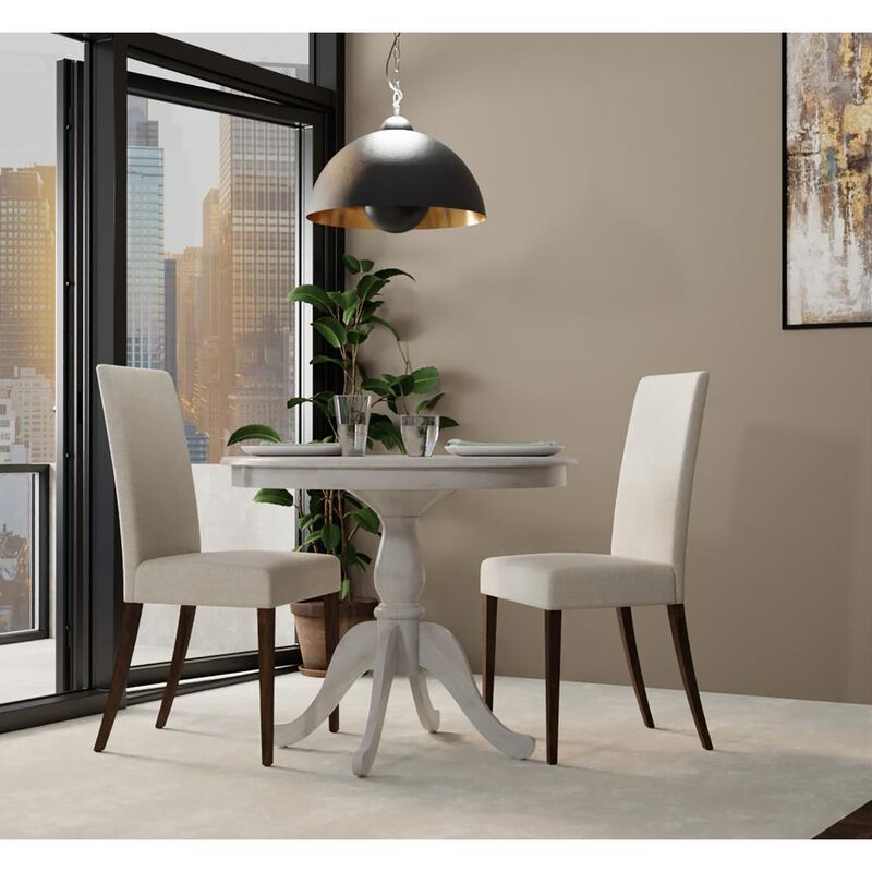 Carolina Living Fairview 36 Round Pedestal Dining Table - Whitewash