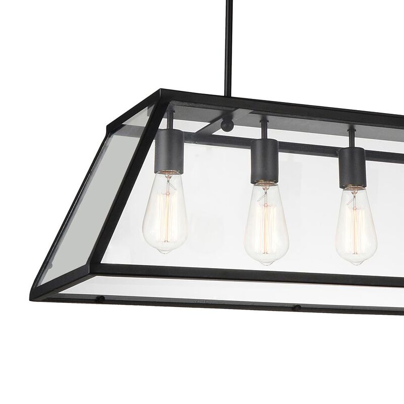 Alyson 6 Light Down Chandelier With Black Finish