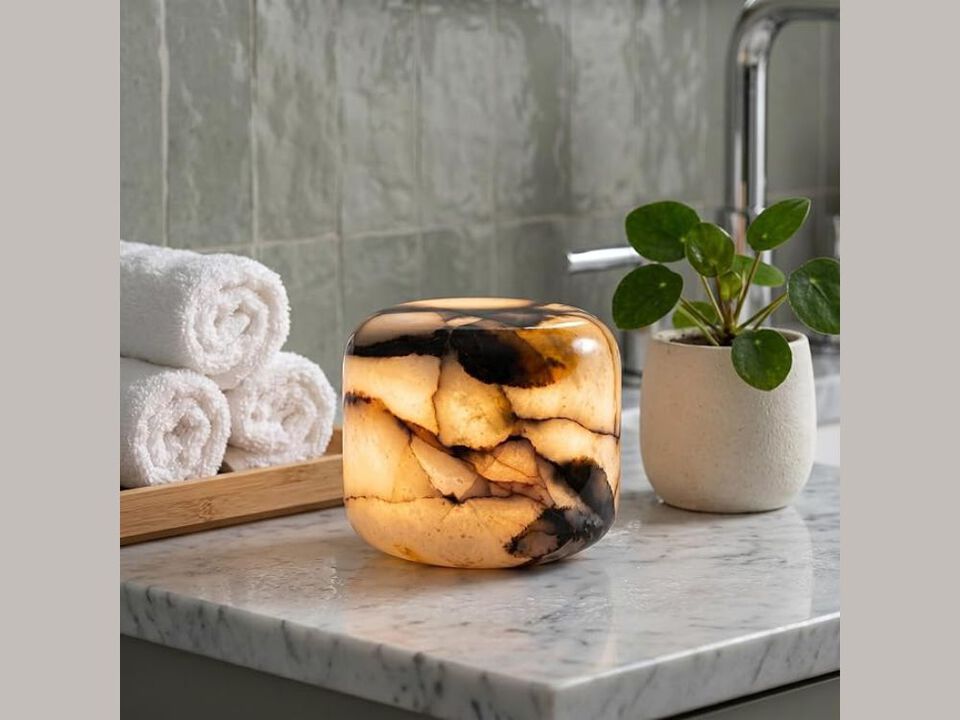 Natural Marble Cordless Table Lamp Rechargeable 3 Way Dimmable Ambient Light