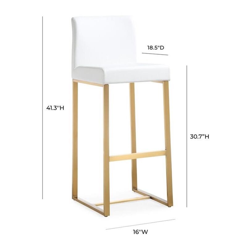 Casafoyer Denmark White Gold Steel Barstool (Set of 2) image number 2