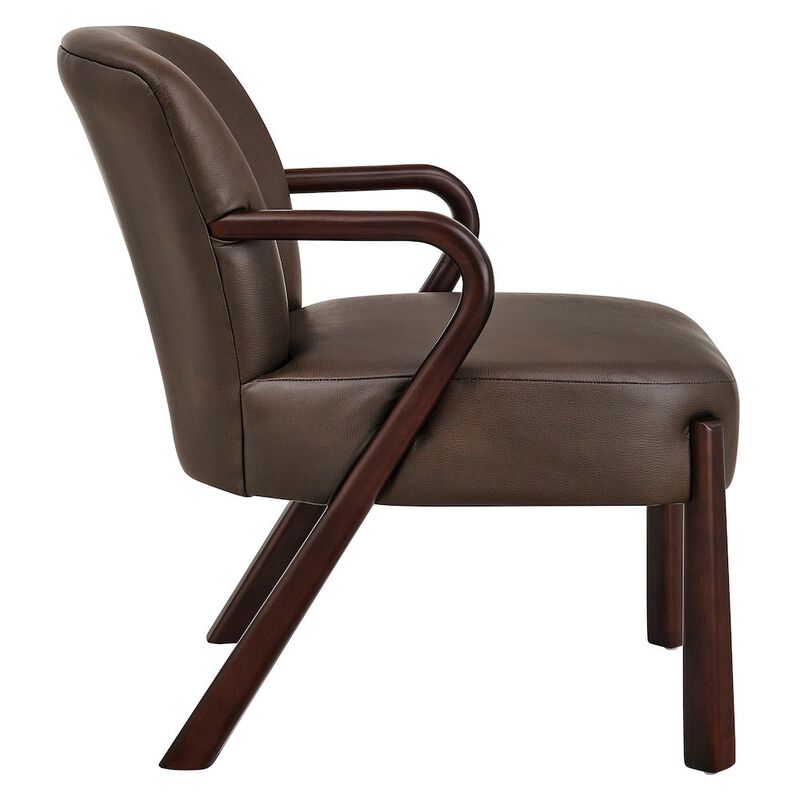Arden Faux Leather Upholstered Accent Armchair image number 3