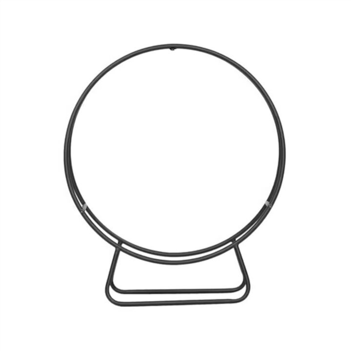 Weather-Resistant Powder-Coated Steel Firewood Rack &ndash; Round Design for Indoor/Outdoor